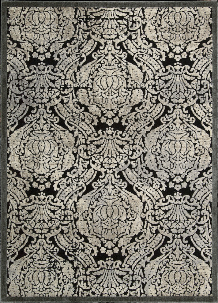 Nourison GRAPHIC ILLUSIONS 221 BLACK RUG