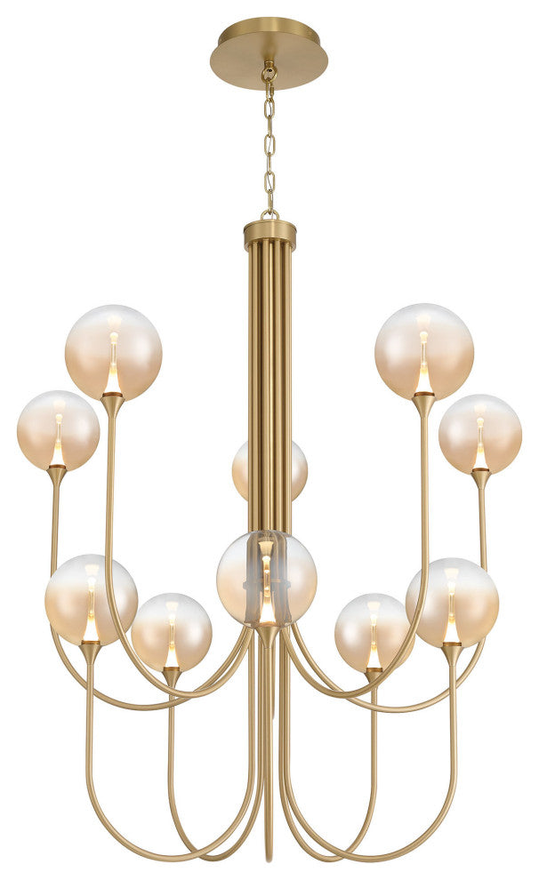 Iissa 10L 40" Gold Amber Chandelier