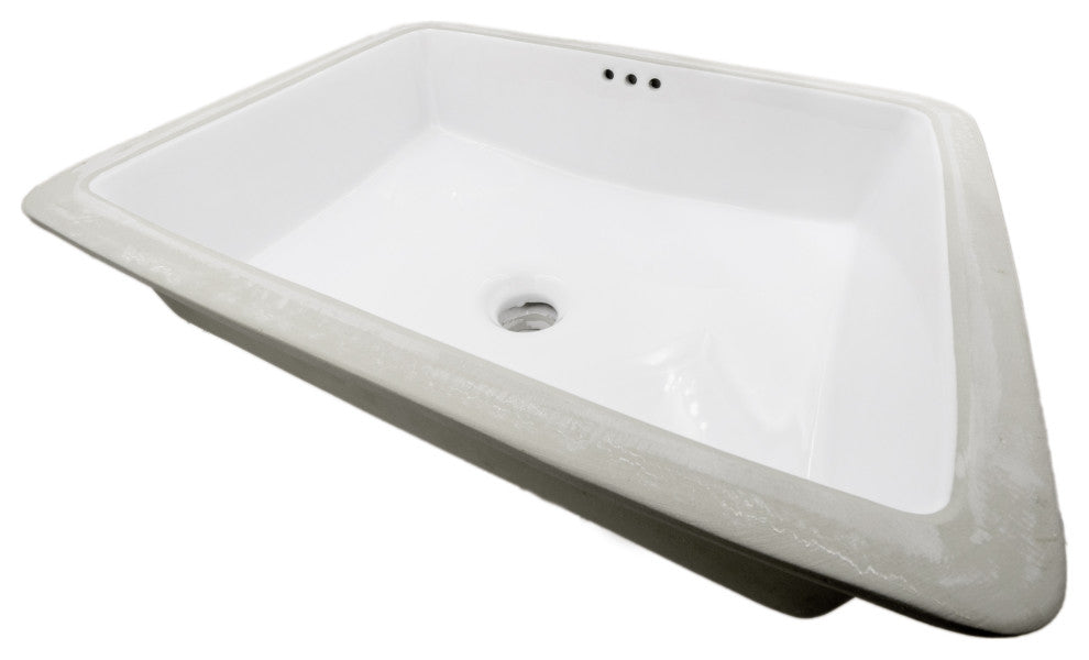 NP-U193911 ShallowRectangular Undermount Porcelain Sink w/ OverflowDrain Options, Oil Rubbed Bronze