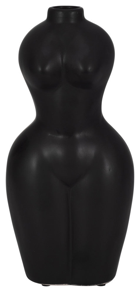 Dol, 12"H Torso Vase, Black