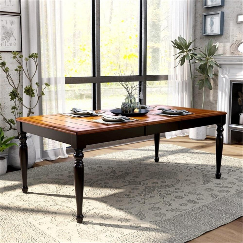 Furniture of America Sallie Transitional Wood Extendable Dining Table in Black