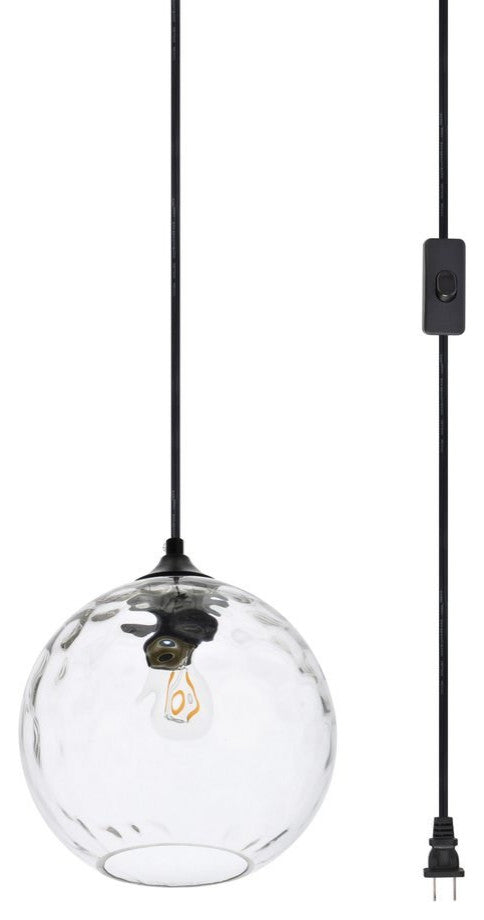 Living District Cashel 1-Light Plug-In Pendant Black