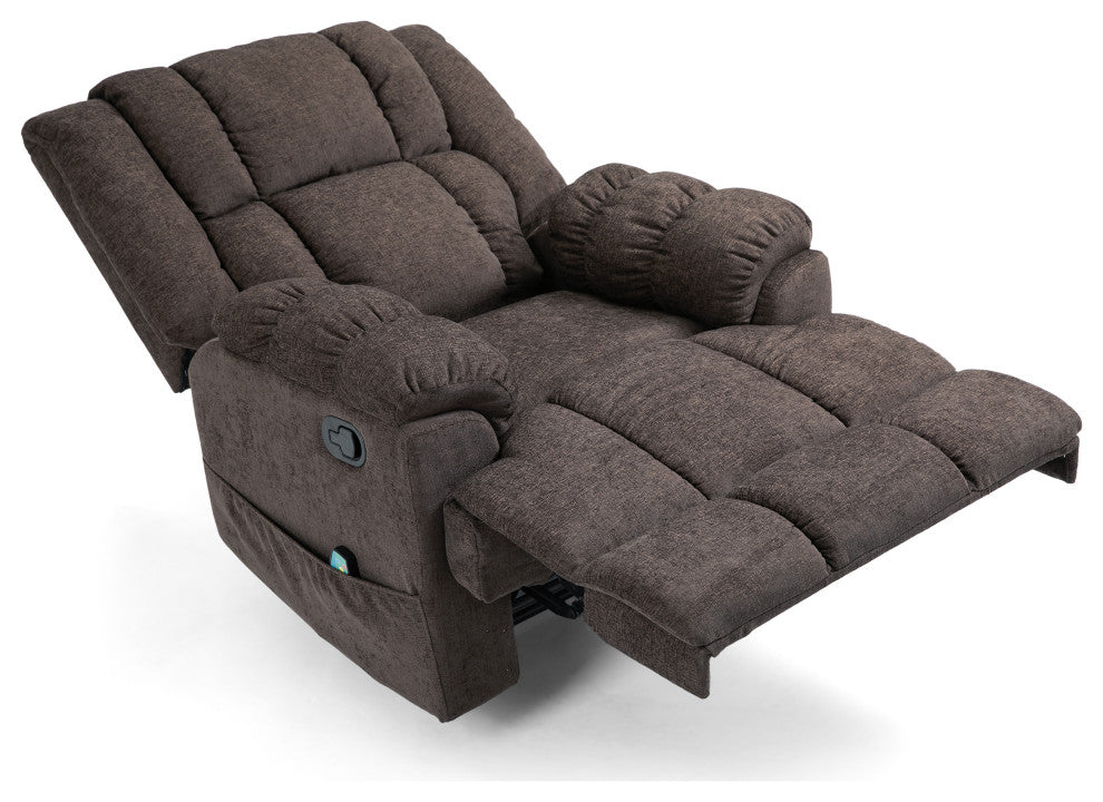 Siloam Contemporary Pillow Tufted Massage Recliner