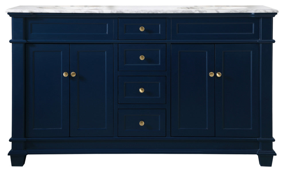 Home Living 60" Double Bathroom Vanity Set, Blue