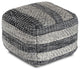 I Got Stripes 24"x24"x17" Gray Pouf