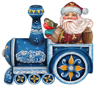 Train Riding Santa, Wooden Decorative Door Hanger