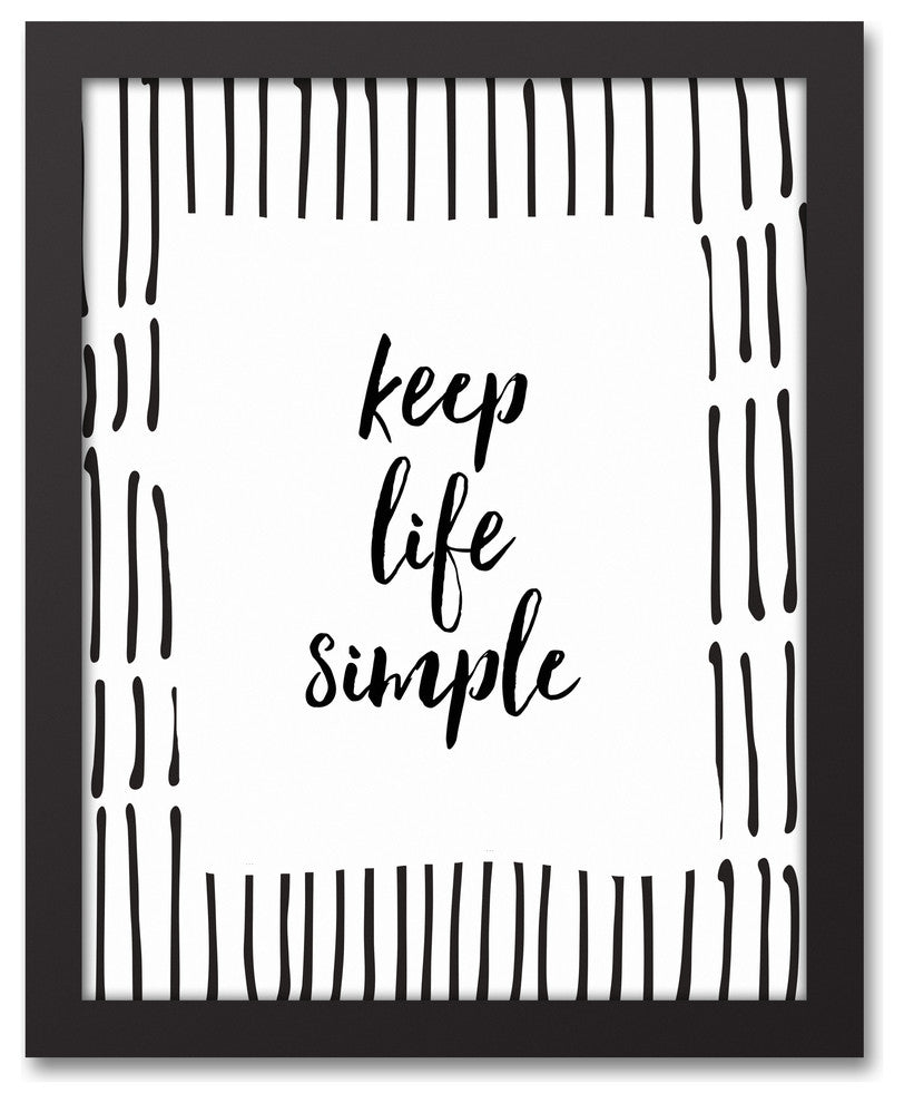 Keep Life Simple with Boarder 11x14 Black Framed Canvas