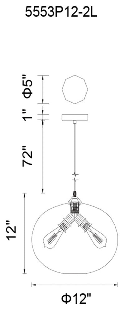Glass 2 Light Down Mini Pendant, Clear