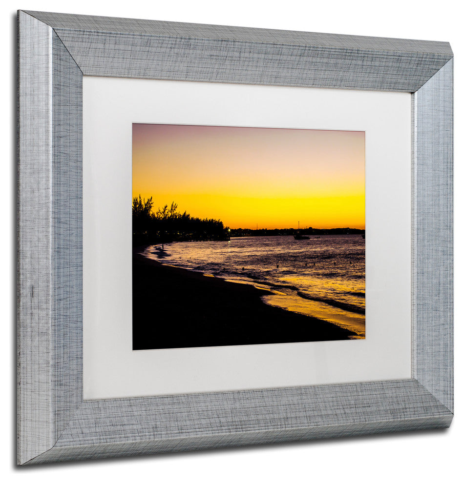 "Deluxe Sunset" Framed Art by Yale Gurney, Silver, White, 14"x11"