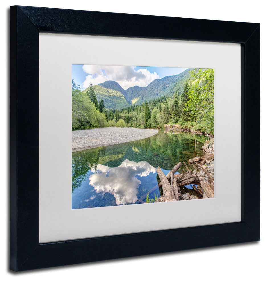 Pierre Leclerc 'Golden Ears Serenity' Matted Art, Black Frame, White, 14x11