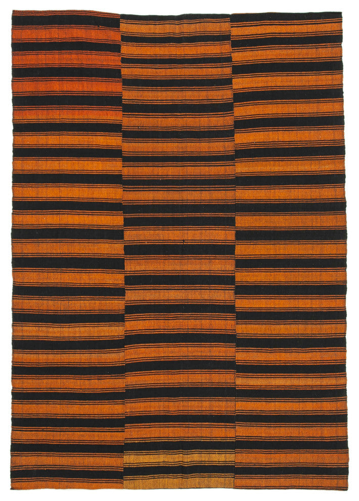 Rug N Carpet - Handwoven Turkish 6' 6'' x 9' 4'' Contemporary Wool Kilim Rug