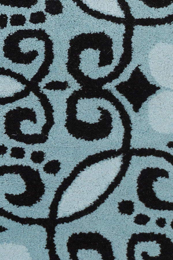 Stella Contemporary Area Rug, Blue and Black, 8''x10''