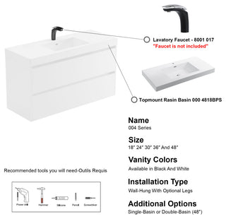 Wright 48" Single Bathroom Vanity Set, Gloss White