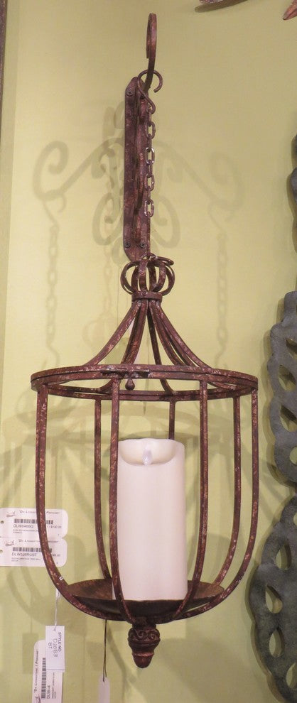Colonial Wall Sconce Cage Lantern, Candle Holder Flower Pot Indoor Outdoor