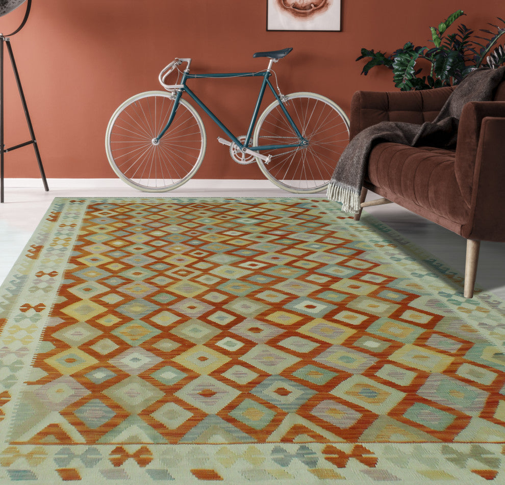 Sun Faded Kilim Malikzay Ivory Rug