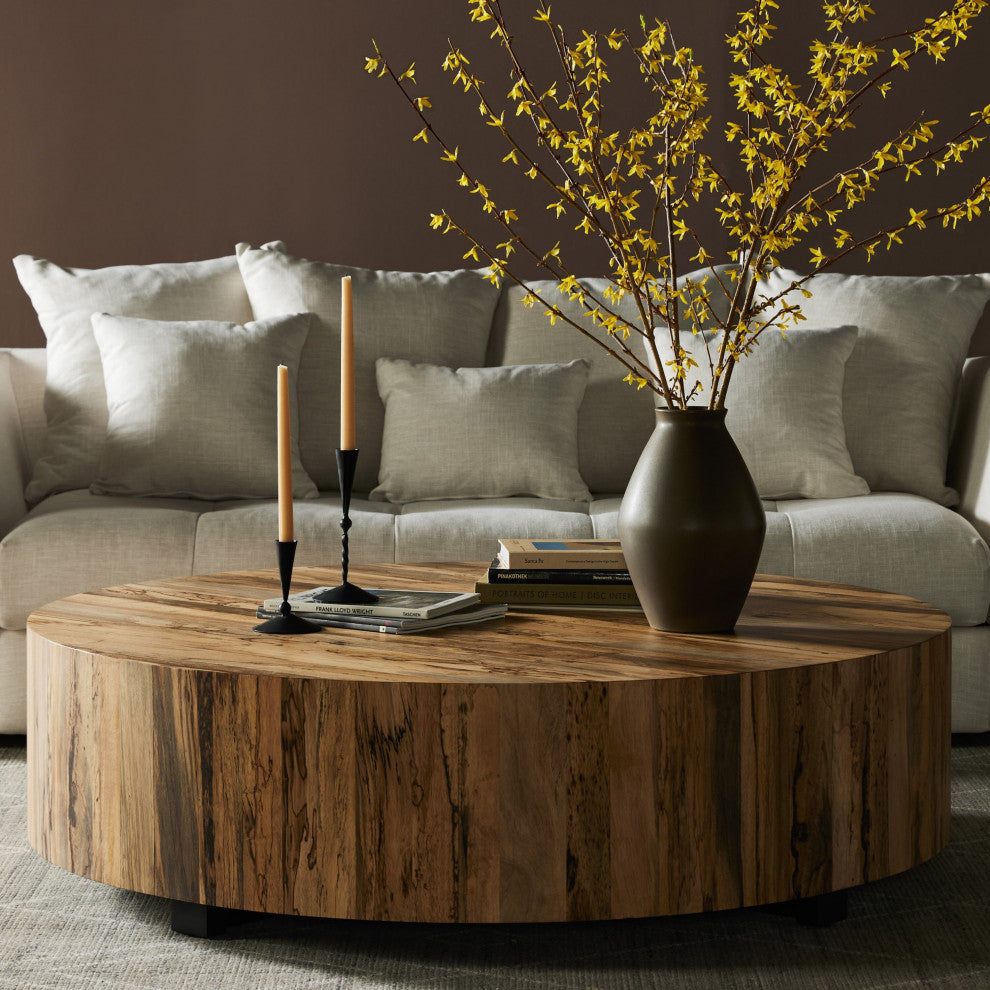 Hudson Large Coffee Table Spalted Primavera, Black Pine