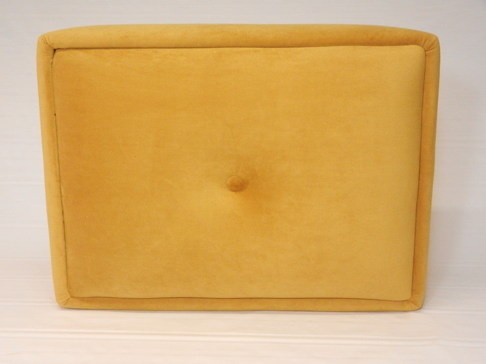 Grand Deco Tufted Suede Footstool - Available in 7 colors, Turmeric
