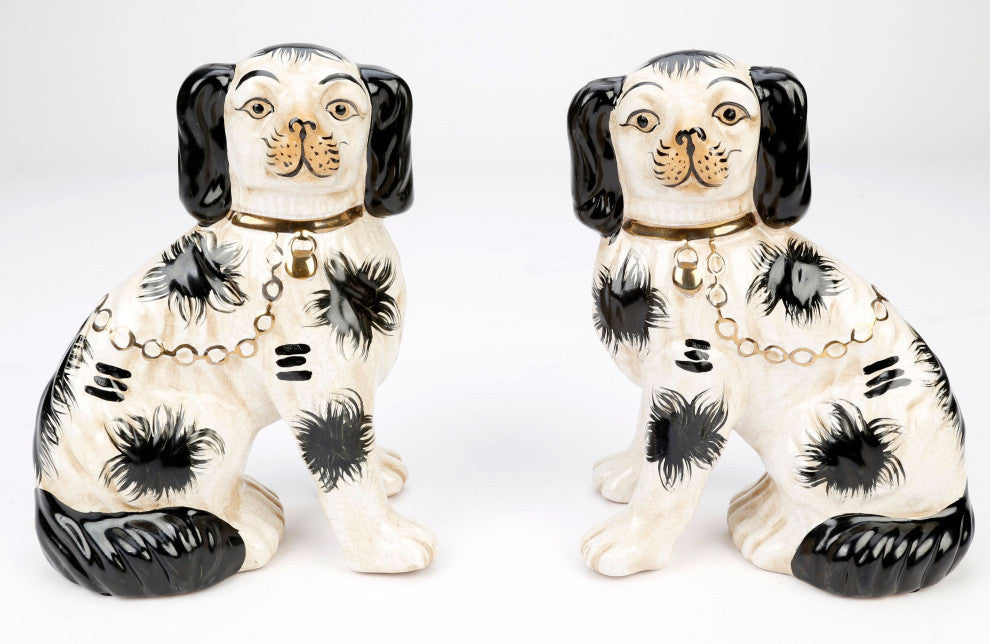 Saunders Ceramic 8" Staffordshire Dog Pair