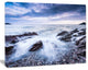 Waves Crashing At Beach, Seascape Canvas Art Print, 20"x12"