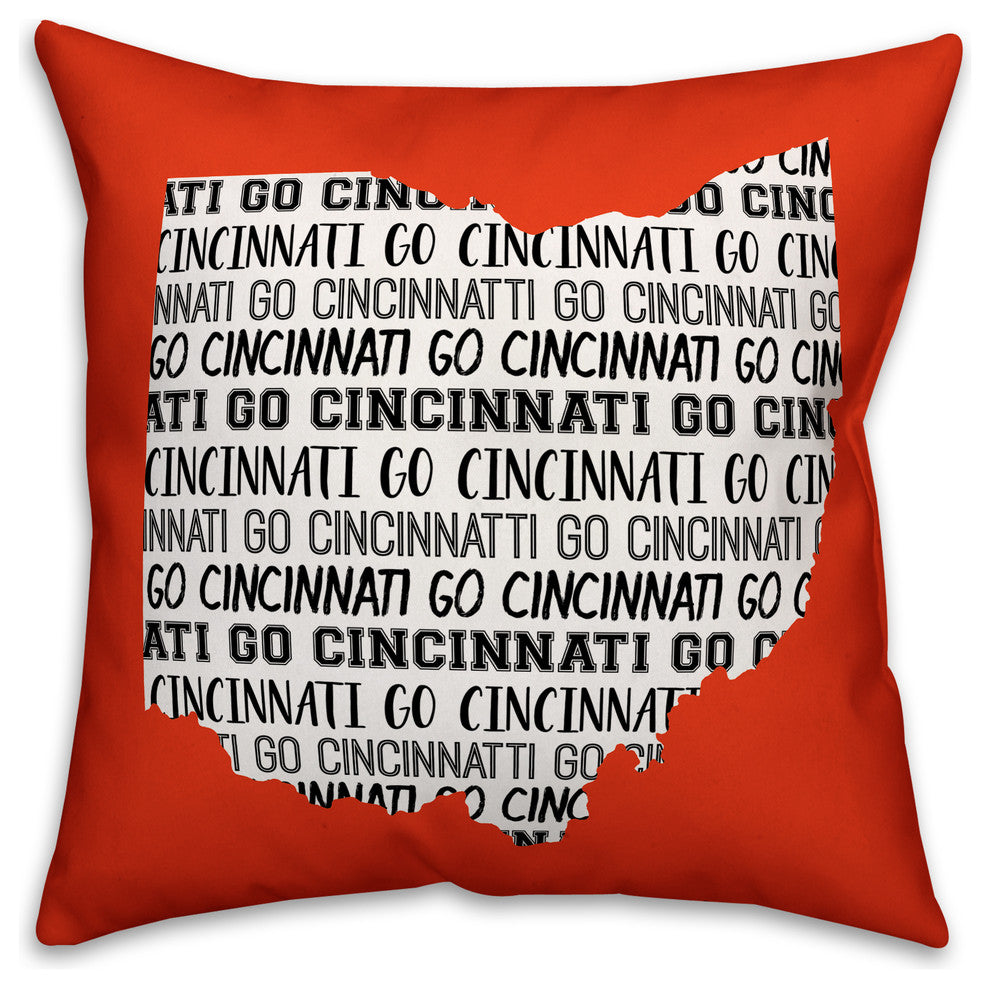 Orange Ohio Go Team 16x16 Spun Poly Pillow