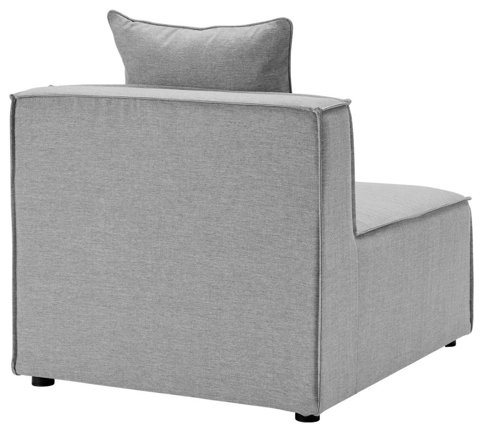Saybrook Outdoor Patio Upholstered 4-Piece Sectional Sofa Gray