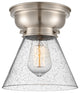 Large Cone 1-Light Flush Mount, Brushed Satin Nickel, Seedy