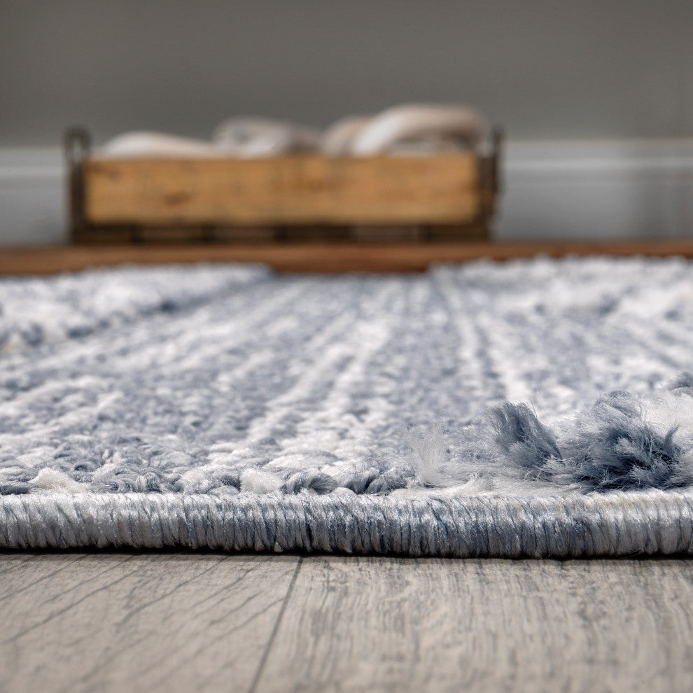 Sofie Moroccan Trellis High-Low Gray/Cream 8'x10' Area Rug