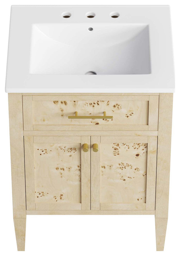 Elysian 24" Wood Bathroom Vanity - White Burl