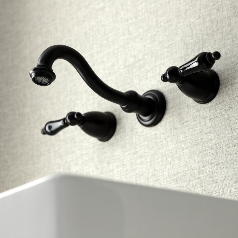 KS3125PKL Two-Handle Wall Mount Bathroom Faucet, Oil Rubbed Bronze