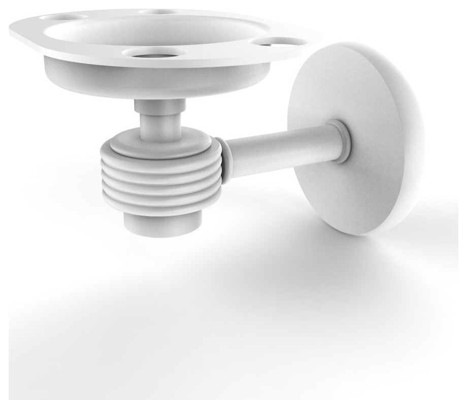 Satellite Orbit One Toothbrush Holder With Dotted Accents, Matte White