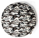 Round Bed Camouflage, White, Small
