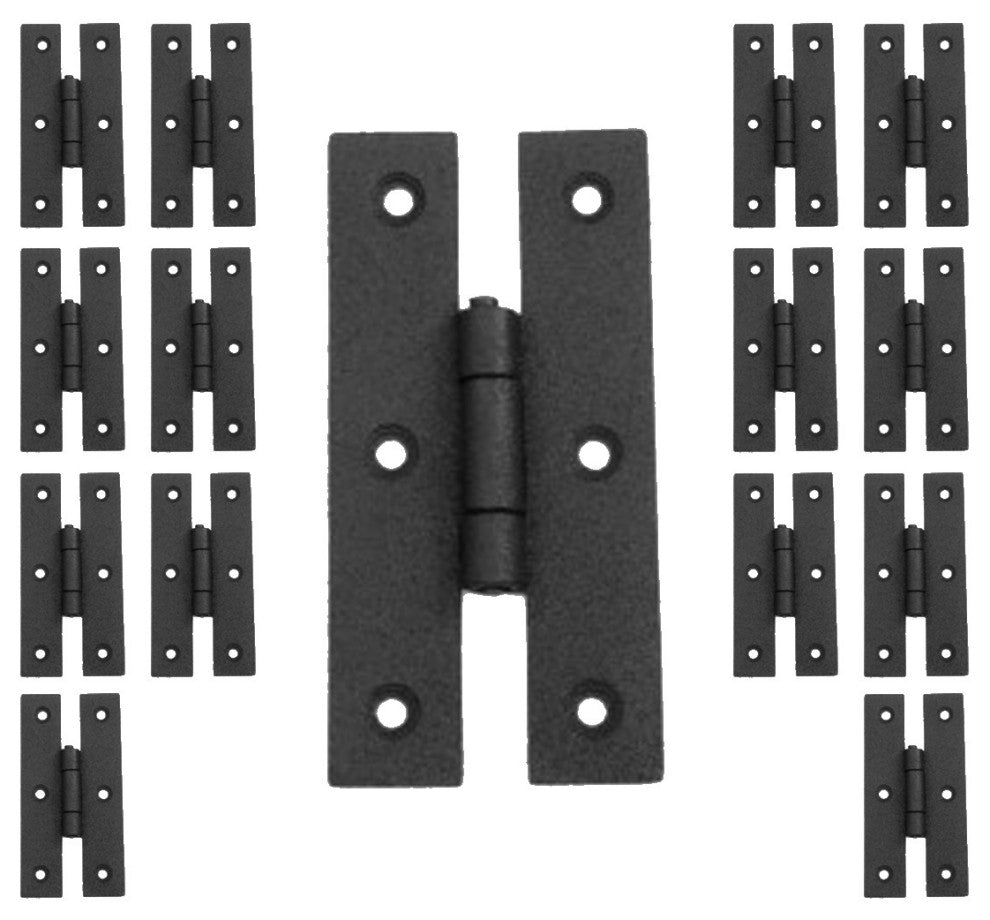 Cabinet Hinge Black Wrought Iron Hinge H Flush 3'' H Pack of 15