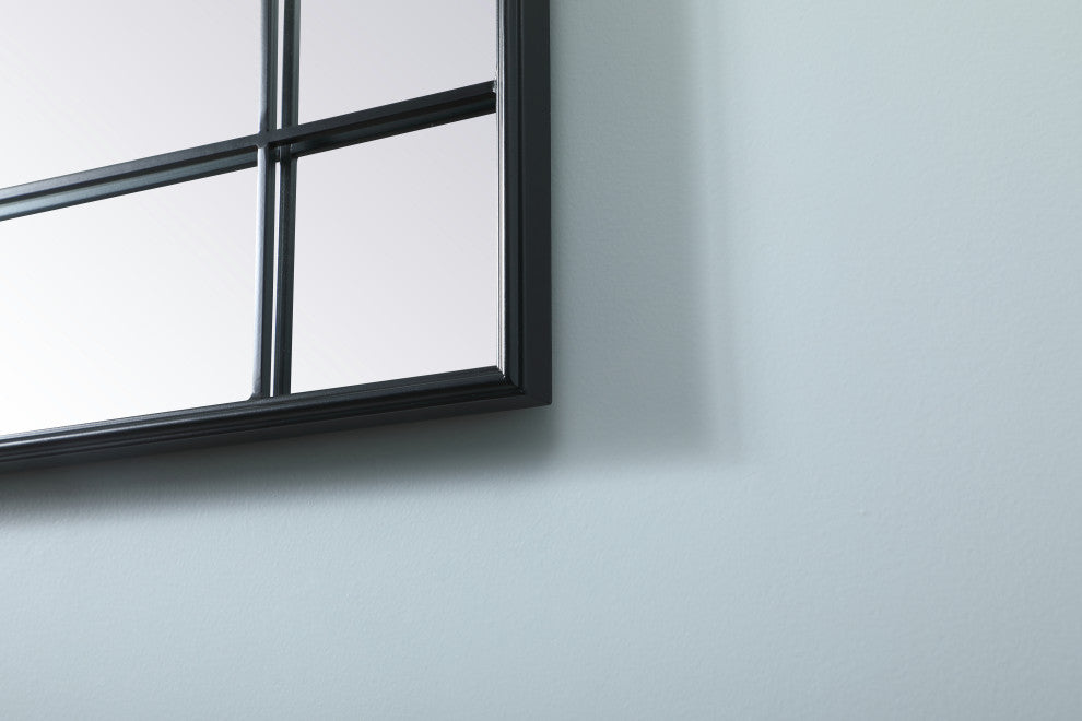 French Panel Full Length Mirror 30x70", Black