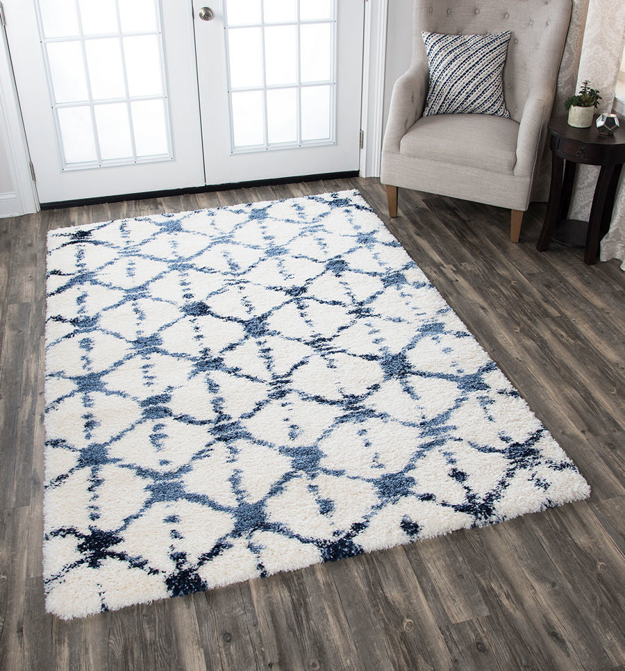 Rizzy Home Adana AN697A Cream Geometric Area Rug, Rectangular 5'3"x7'3"