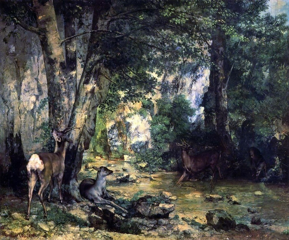 Gustave Courbet A Shelter of the Roe Deer at the Stream Wall Decal