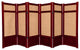 4' Tall Low Jute Shoji Screen, 6 Panel, Rosewood