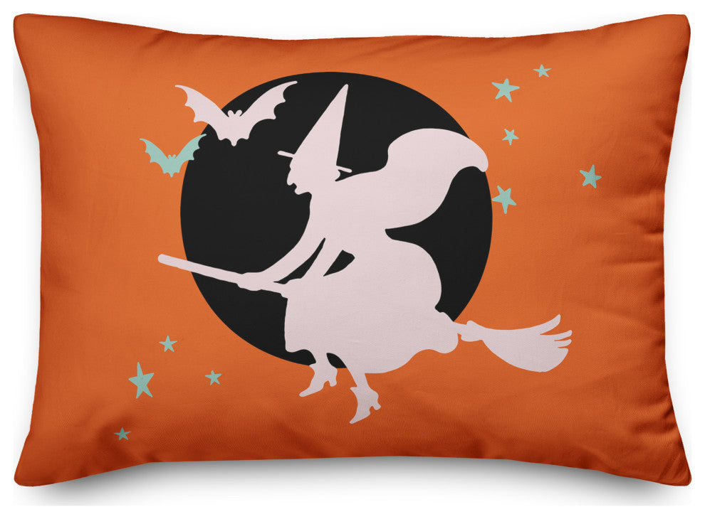 Flying Witch 14x20 Throw Pillow