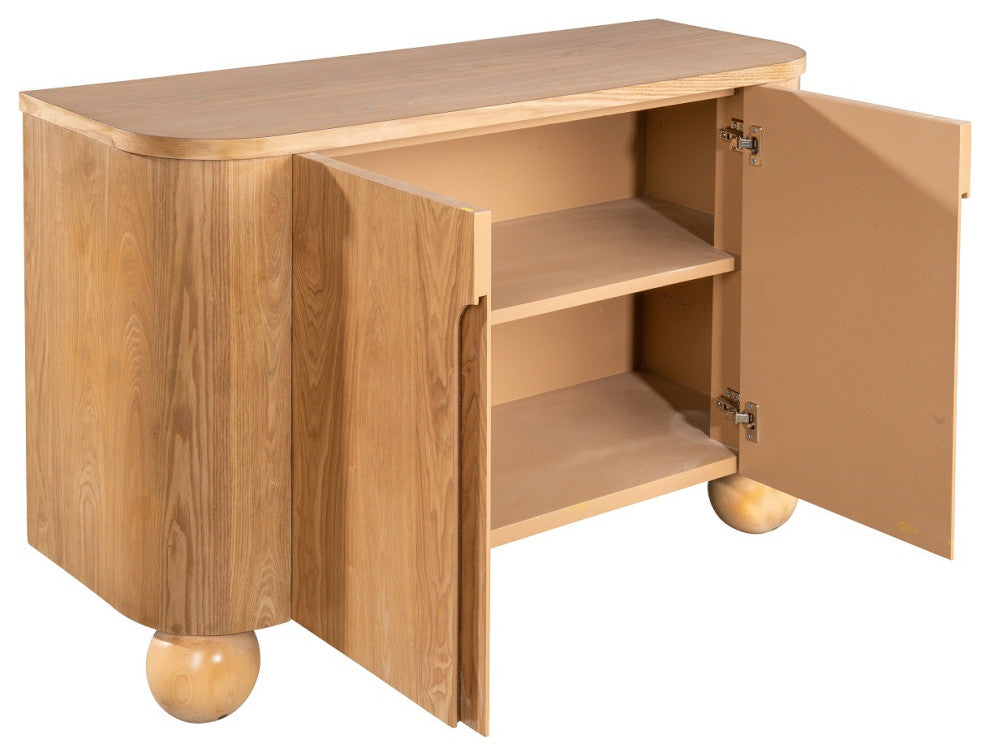 Lucca Fluted Accent Cabinet With Ball Legs