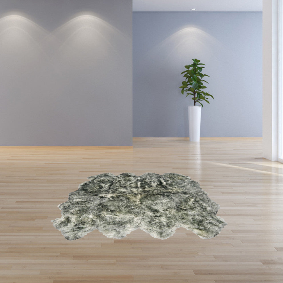 72"x72"x2" Gradient Gray Octo Sheepskin Area Rug