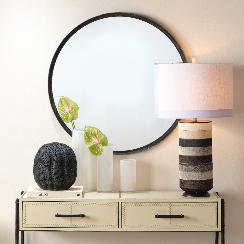 Refined Round Mirror, Black