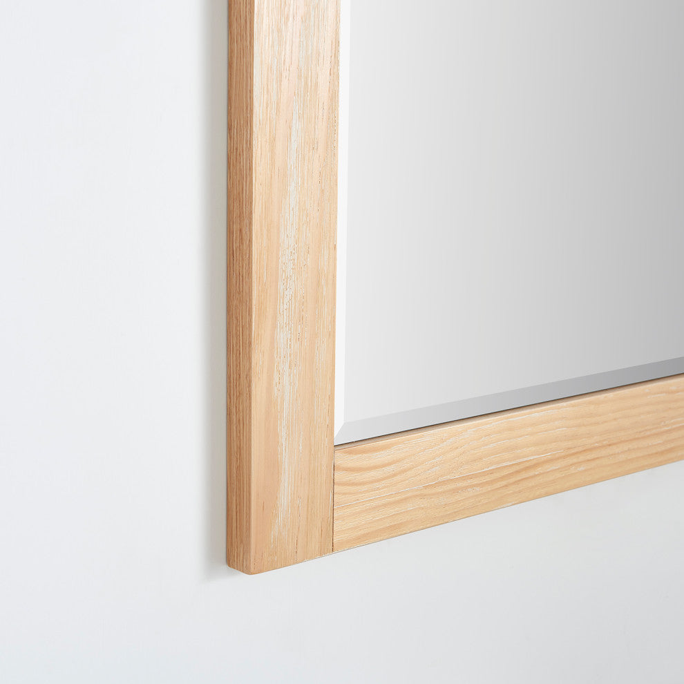 Cortes Rectangular Wall Mount Mirror, Weathered Pine, 48"