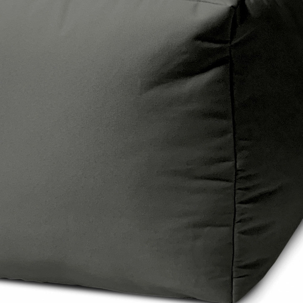 17  Cool Dark Gray Solid Color Indoor Outdoor Pouf Cover