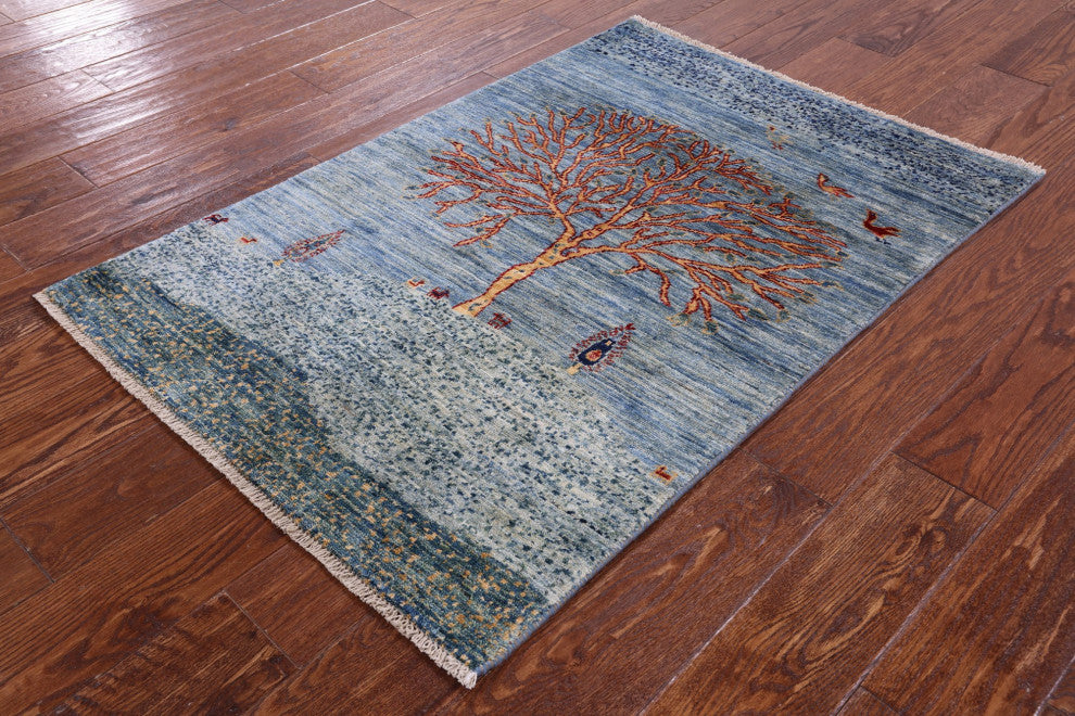 2' 9" X 4' 0" Hand-Knotted Tribal Persian Gabbeh Wool Rug - Q12654