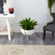 30" Agave Succulent Artificial Plant, White Planter With Metal Stand