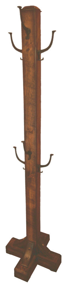 Barnwood Style Timber Peg Coat Tree, Early American
