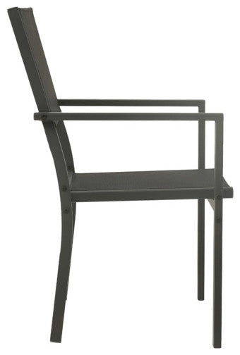 vidaXL 4x Patio Chairs Textilene and Steel Black and Garden Outdoor Armchair