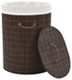 vidaXL Laundry Basket Laundry Hamper Dirty Clothes Basket Oval Dark Brown