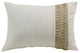 White Linen Pillow with Rouching Detail, 16x24