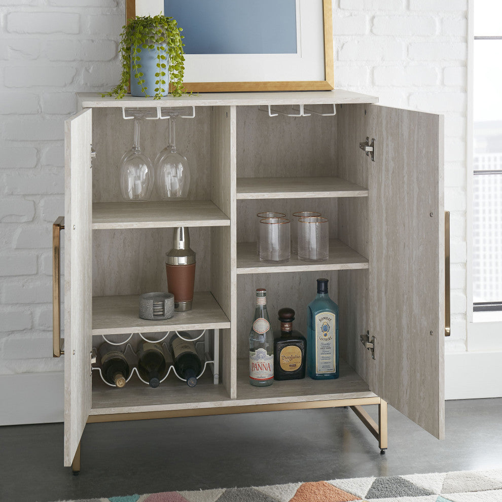 Larkin Faux Marble Wine Cabinet