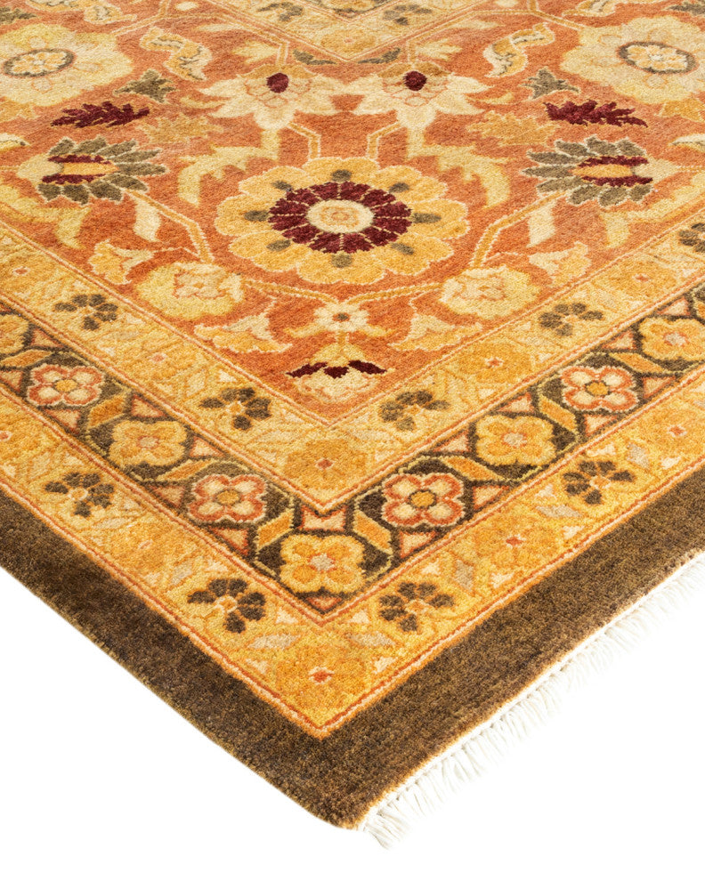 Eclectic, One-of-a-Kind Hand-Knotted Area Rug Green, 12' 1" x 17' 7"
